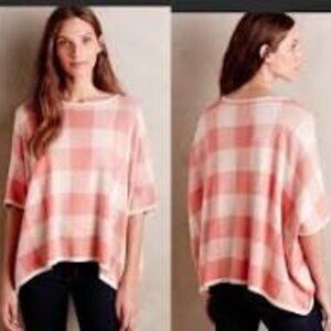 Anthropologie Casita De Wendy Rose Gingham Shirt/Poncho